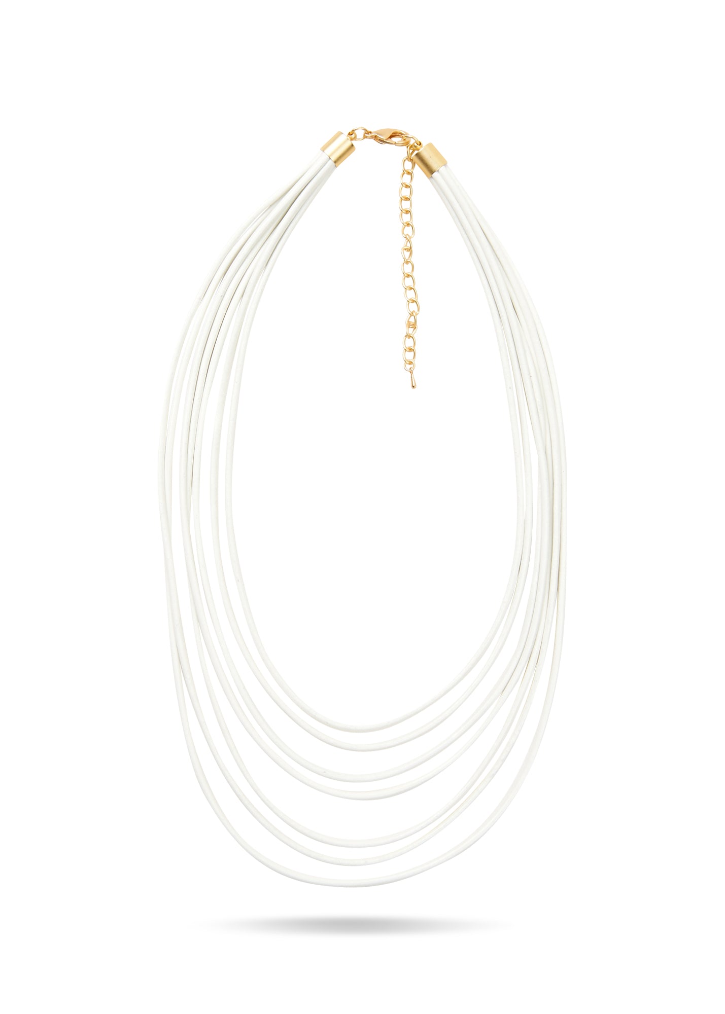 White smooth leather cord chain