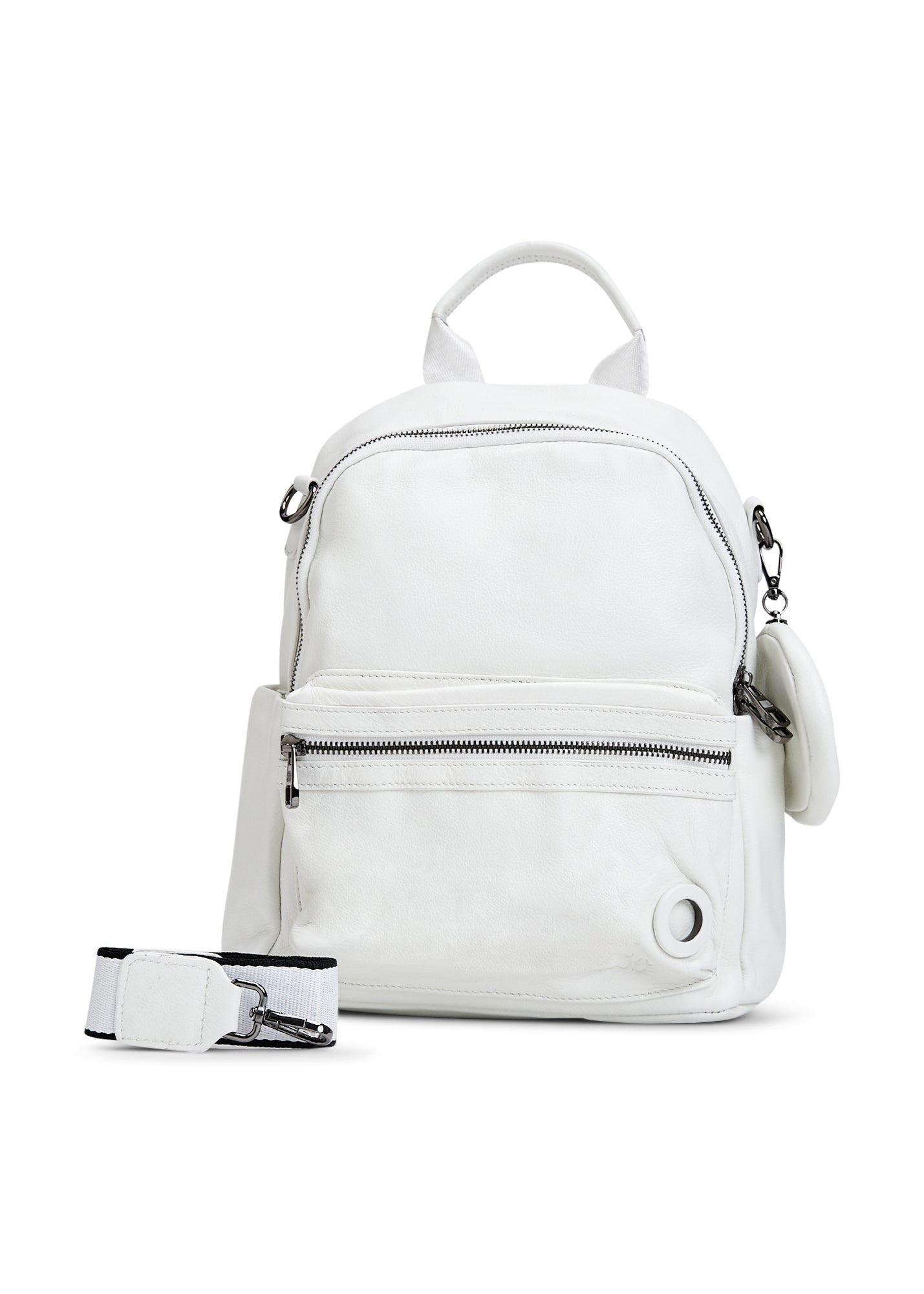 Ibaka back leather bag with white pocket