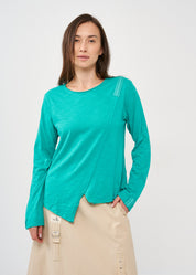 Long sleeve shirt with a turquoise ribbon combination