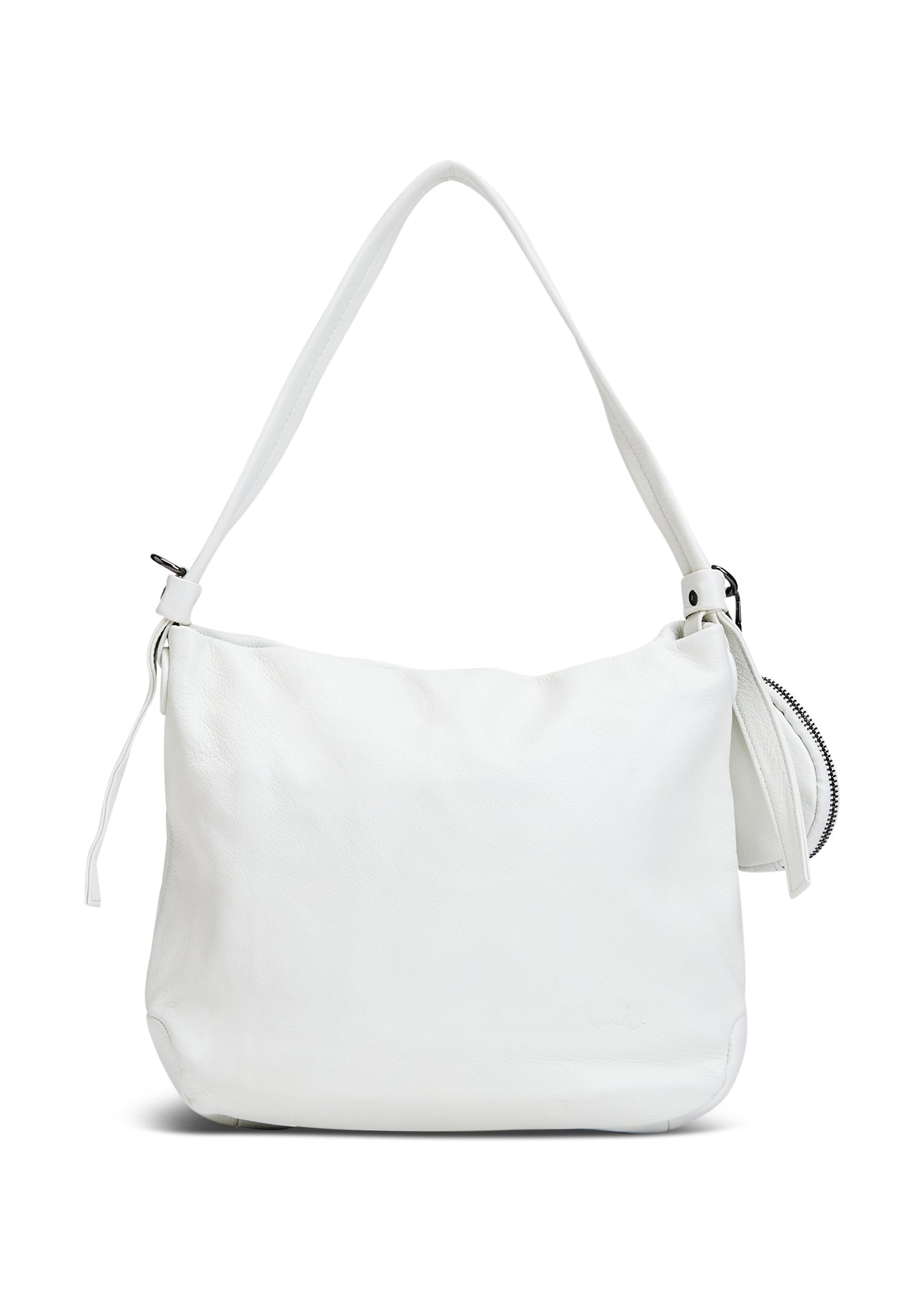 Leather strap bag with white wrestling