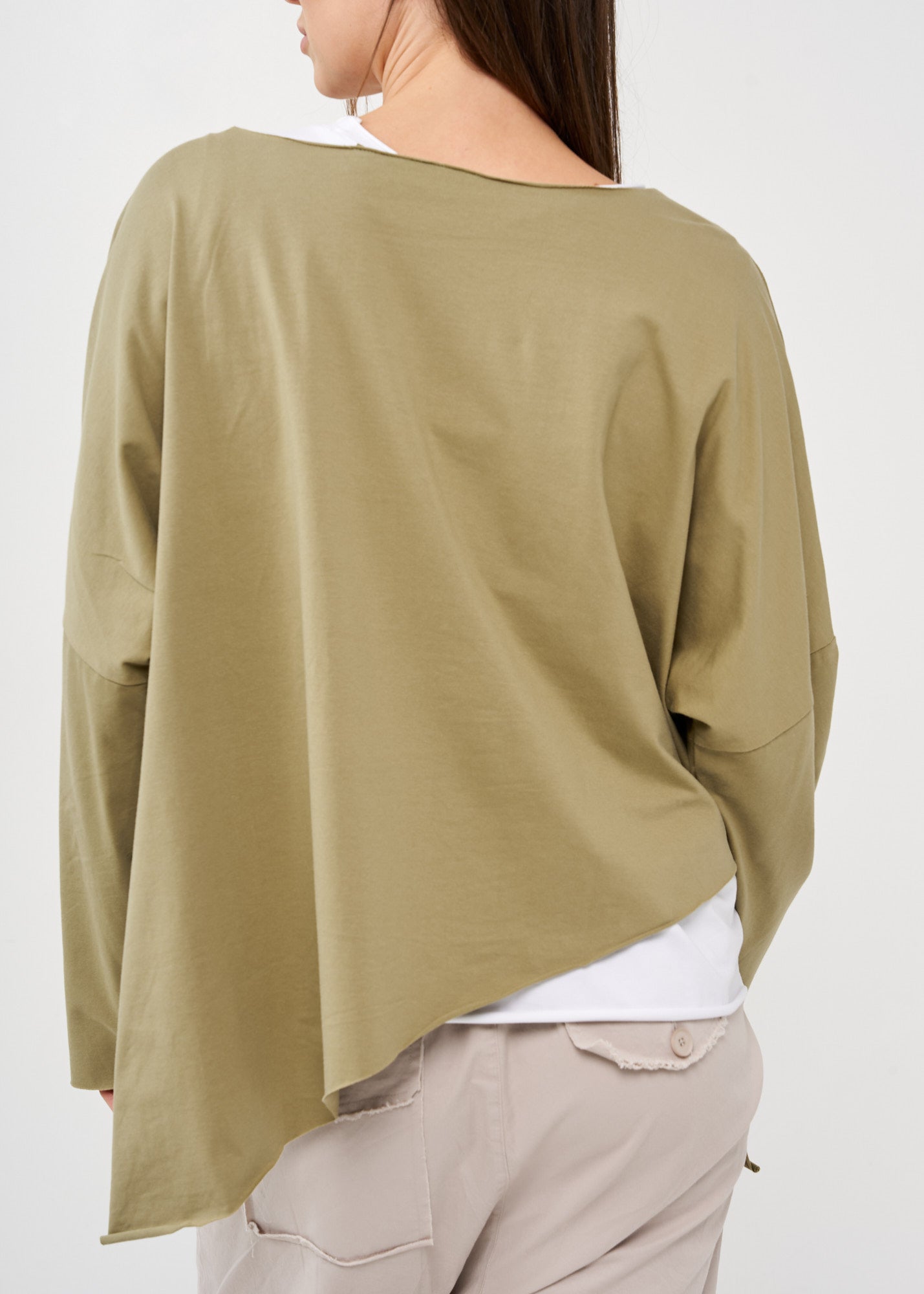 Green long sleeve oversized bat shirt