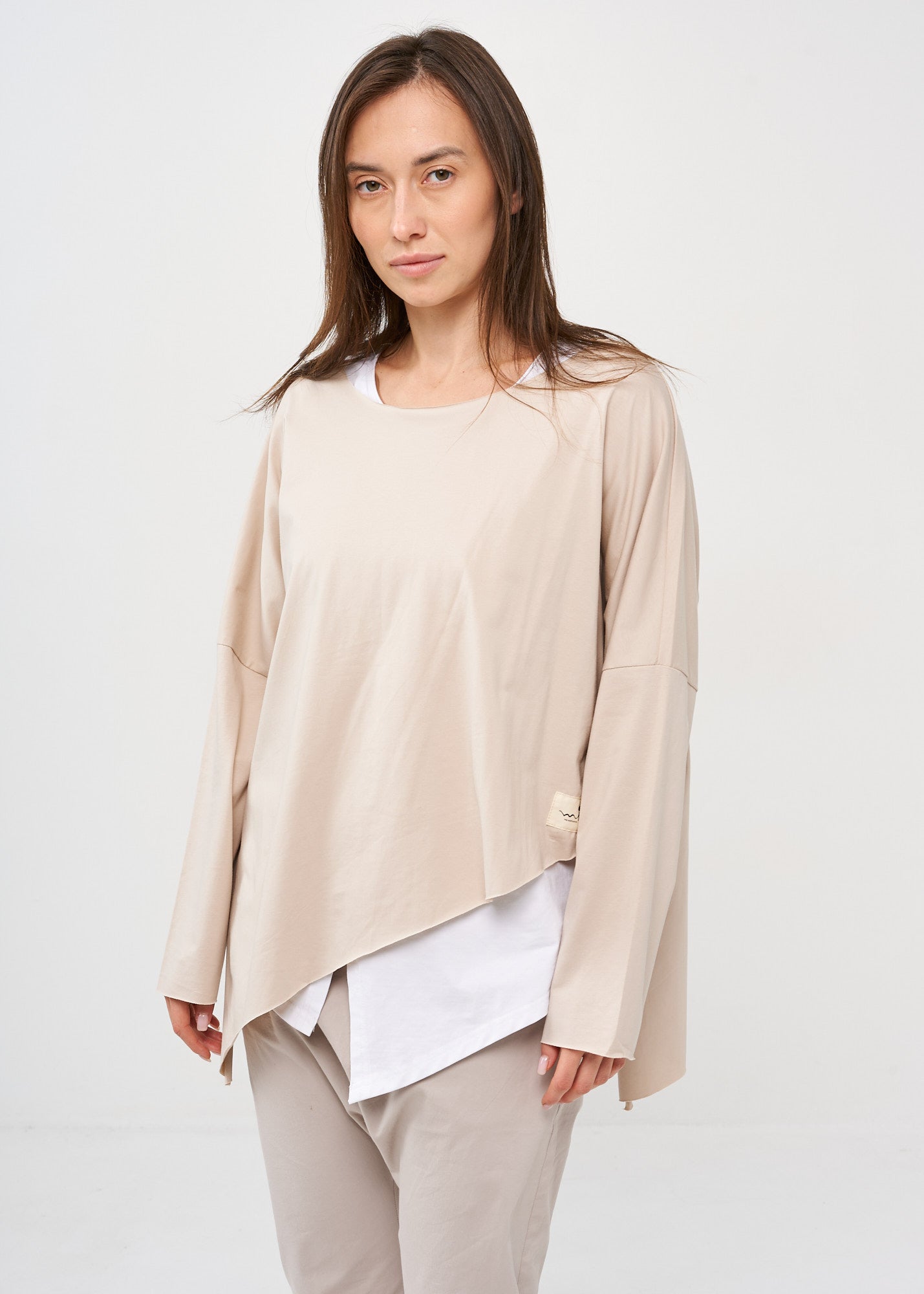 Stone long sleeve oversized bat shirt