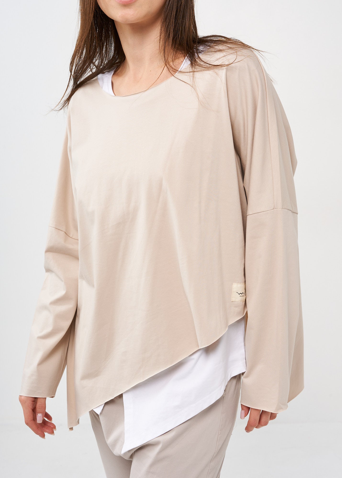 Stone long sleeve oversized bat shirt