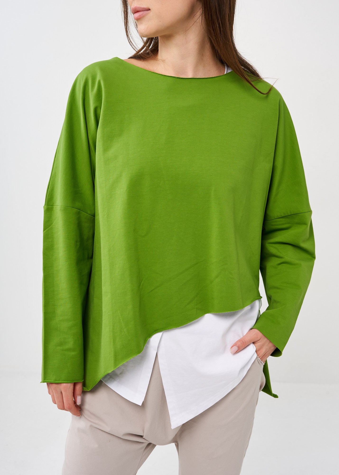 Bat shirt long sleeve french terry green