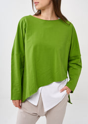 Bat shirt long sleeve french terry green