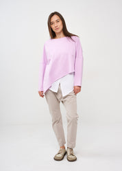 French terry purple long sleeve bat shirt