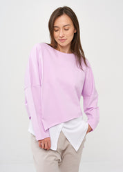 French terry purple long sleeve bat shirt