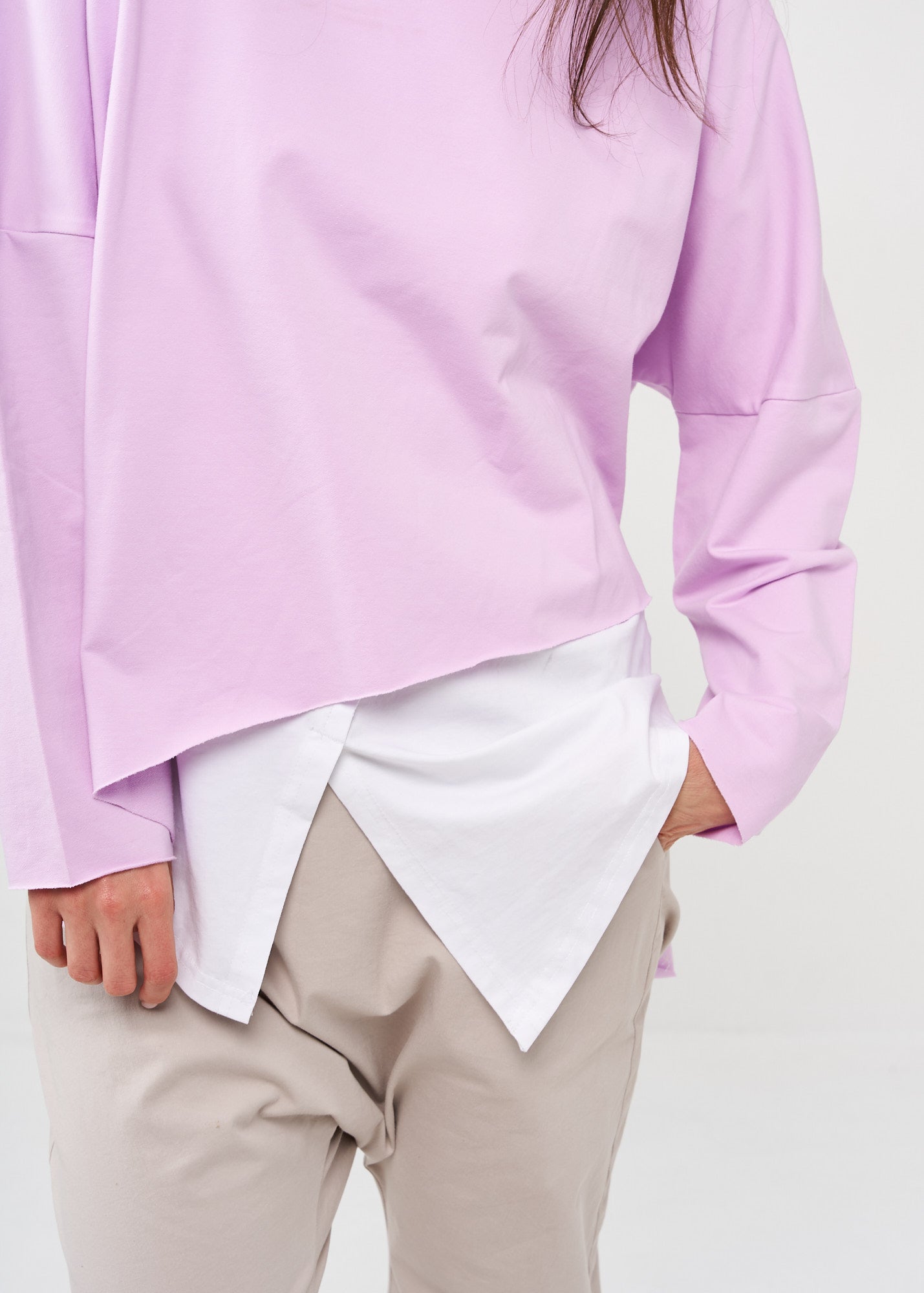 French terry purple long sleeve bat shirt