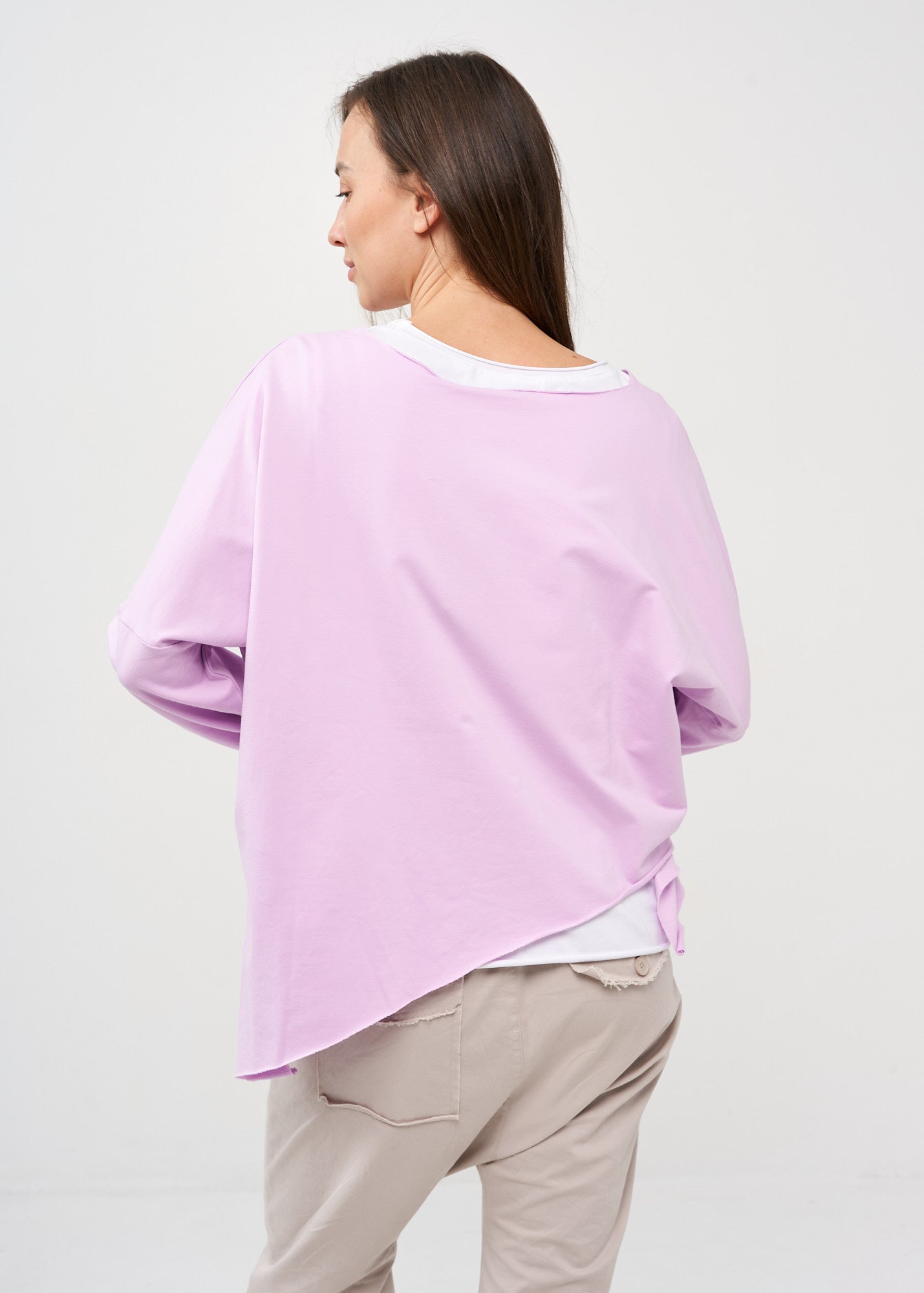 French terry purple long sleeve bat shirt