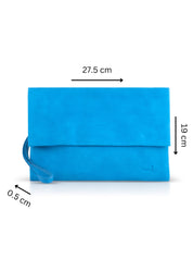 Light blue magnetized klapa evening bag