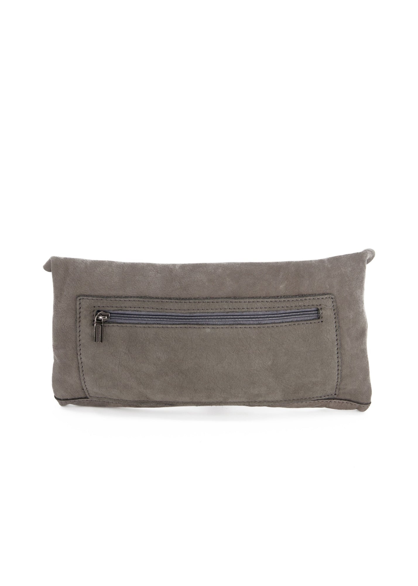 Elongated envelope wallet with cards inside gray