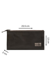 Large leather wallet, external zippers + black magnet