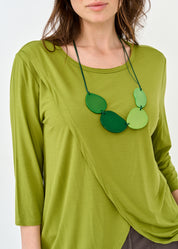 Green shell short sleeve tunic