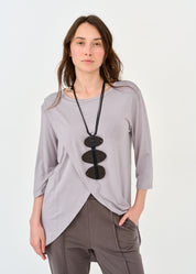 Gray shell short sleeve tunic