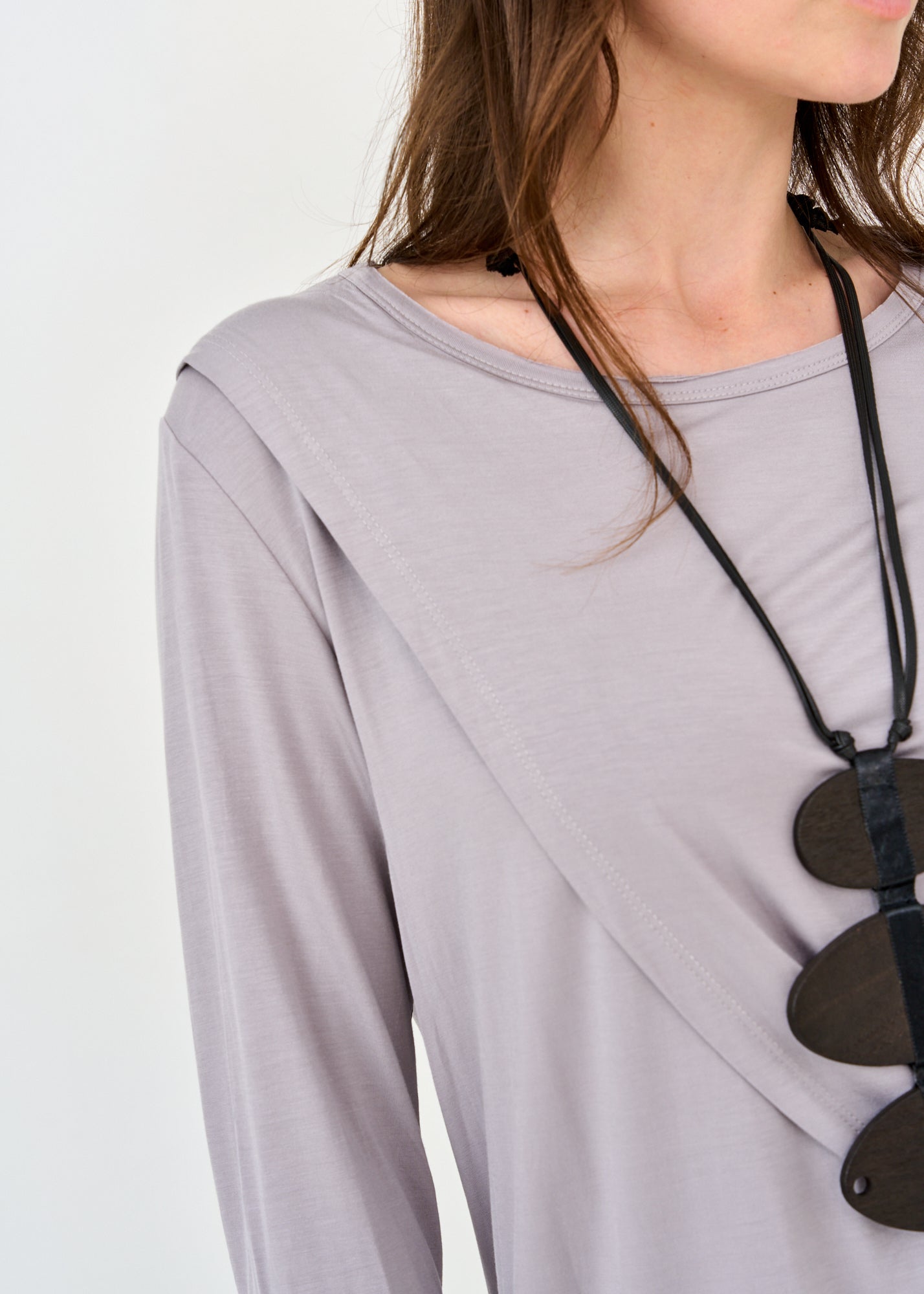 Gray shell short sleeve tunic