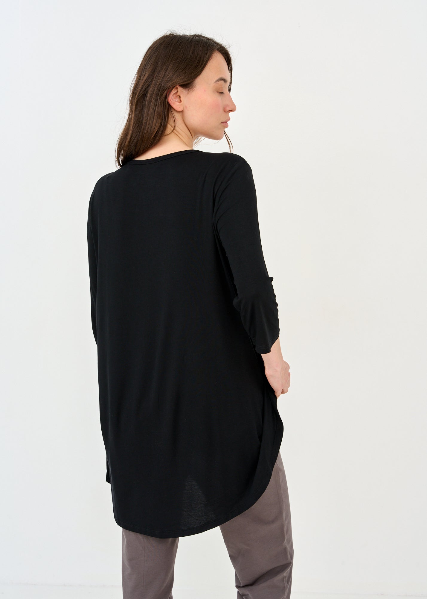 Black sheath short sleeve tunic