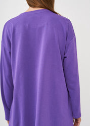 Purple diagonal zipper long sleeve tunic