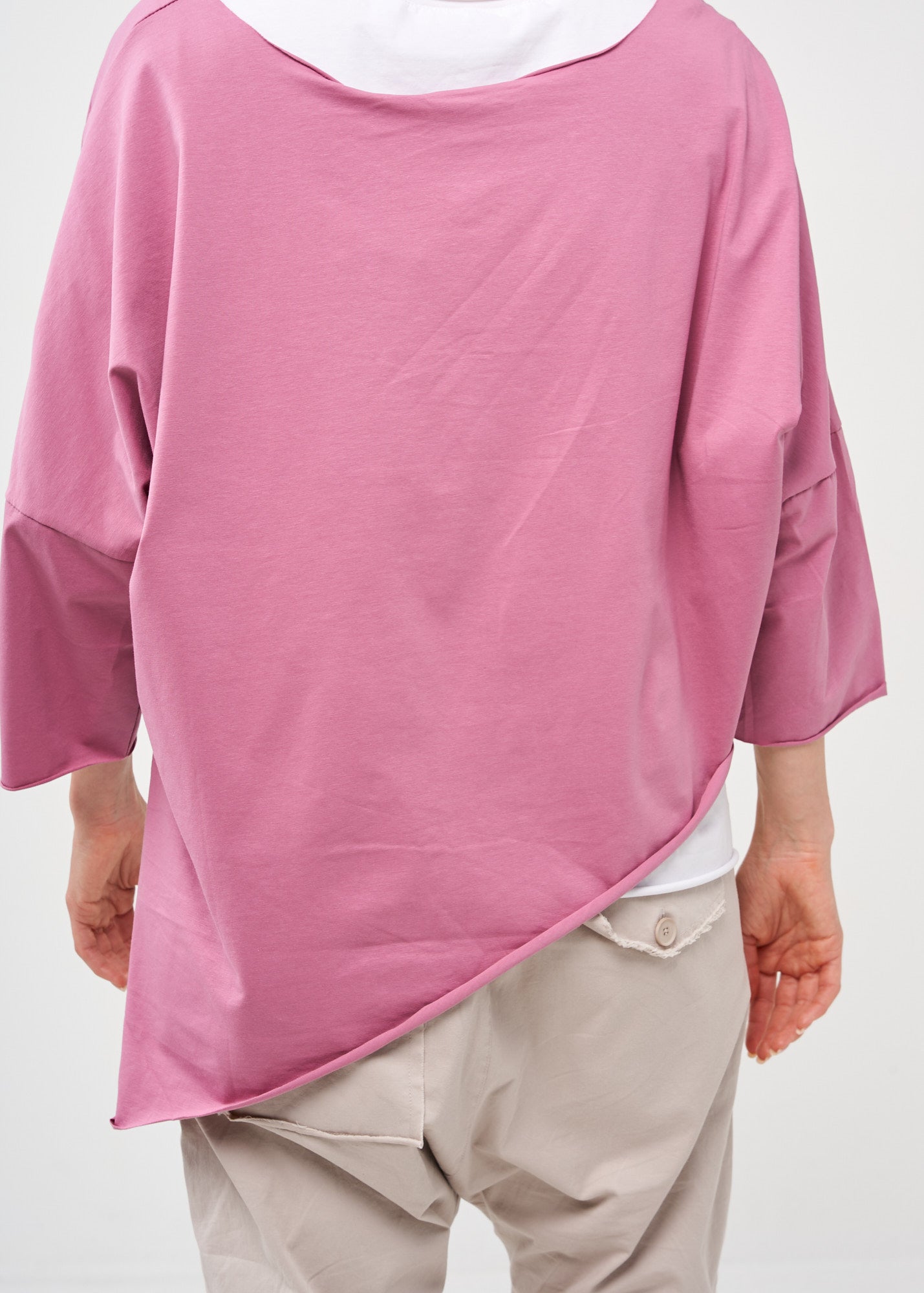 Oversized 3/4 sleeve pink bat shirt