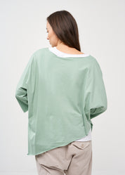 Light green oversized 3/4 sleeve bat shirt