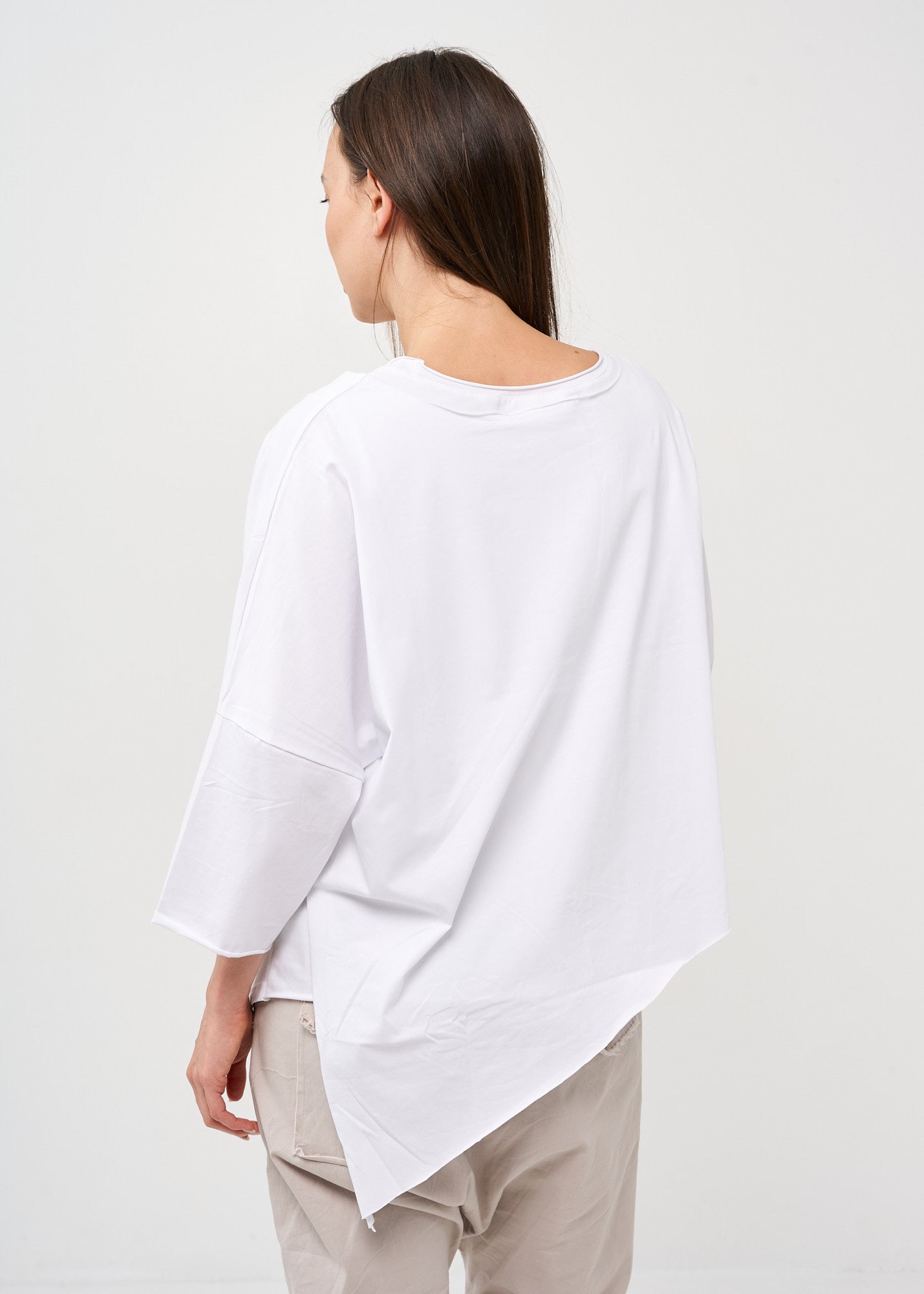 White oversized 3/4 sleeve bat shirt