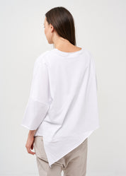 White oversized 3/4 sleeve bat shirt