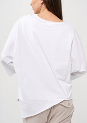 White oversized 3/4 sleeve bat shirt