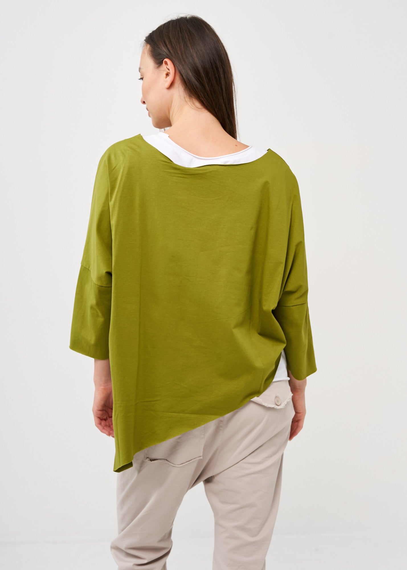 Green 3/4 sleeve oversized bat shirt