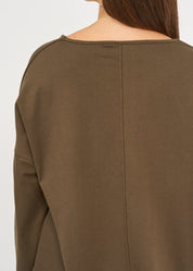 Brown long sleeve triangle collar shirt