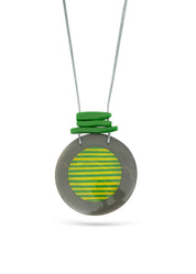 Green striped resin handmade necklace