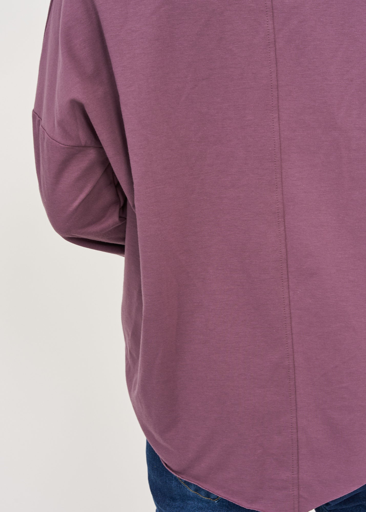 Purple triangle collar long sleeve shirt