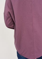 Purple triangle collar long sleeve shirt