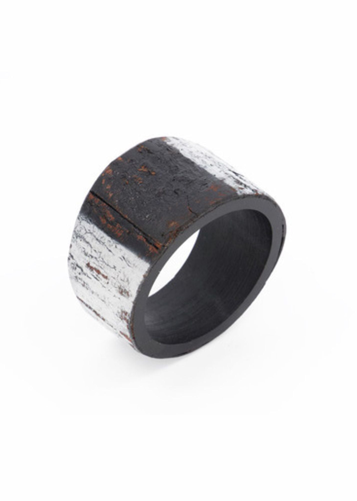 Black painted bark reclamation bracelet