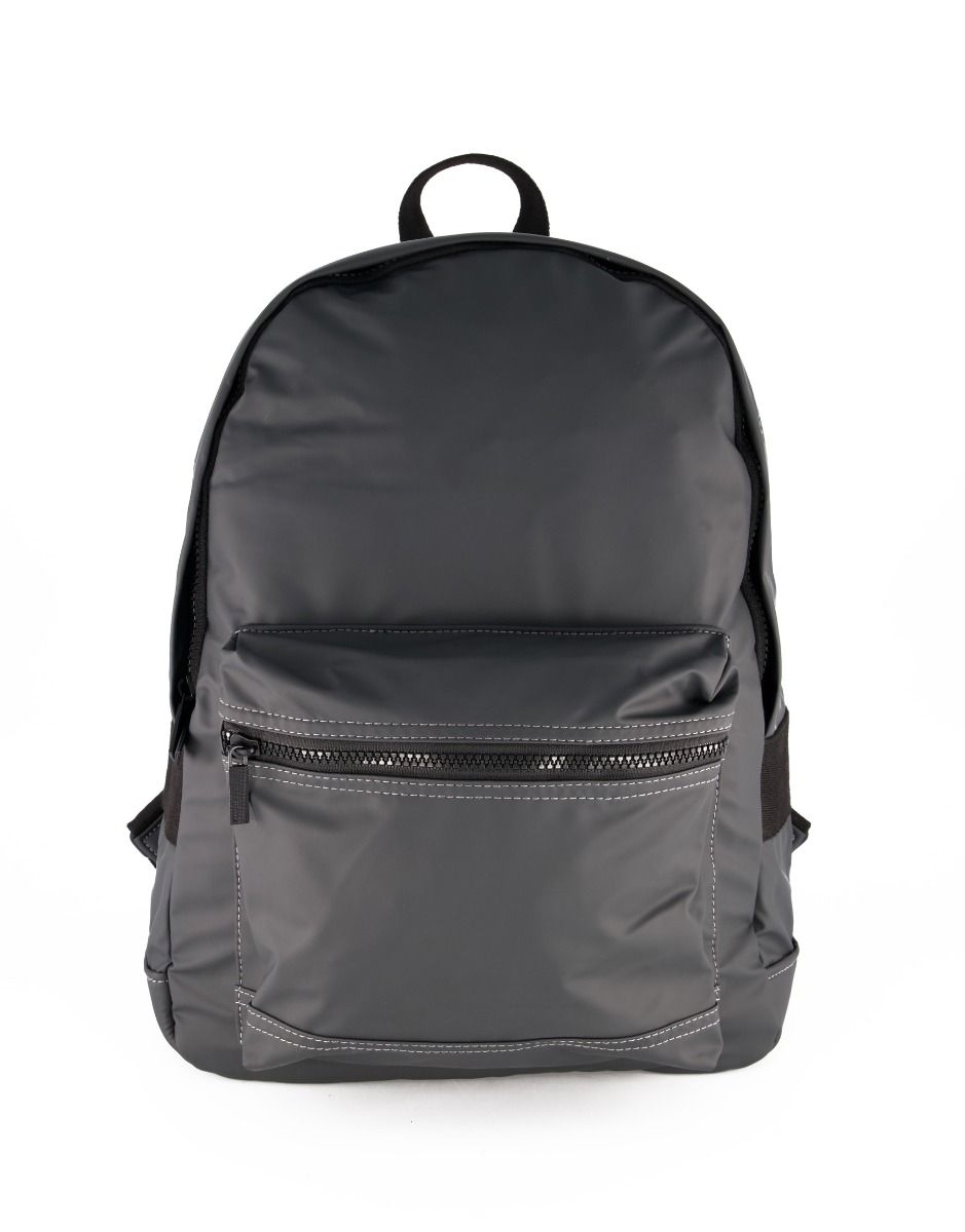 Large gray front pocket nylon backpack