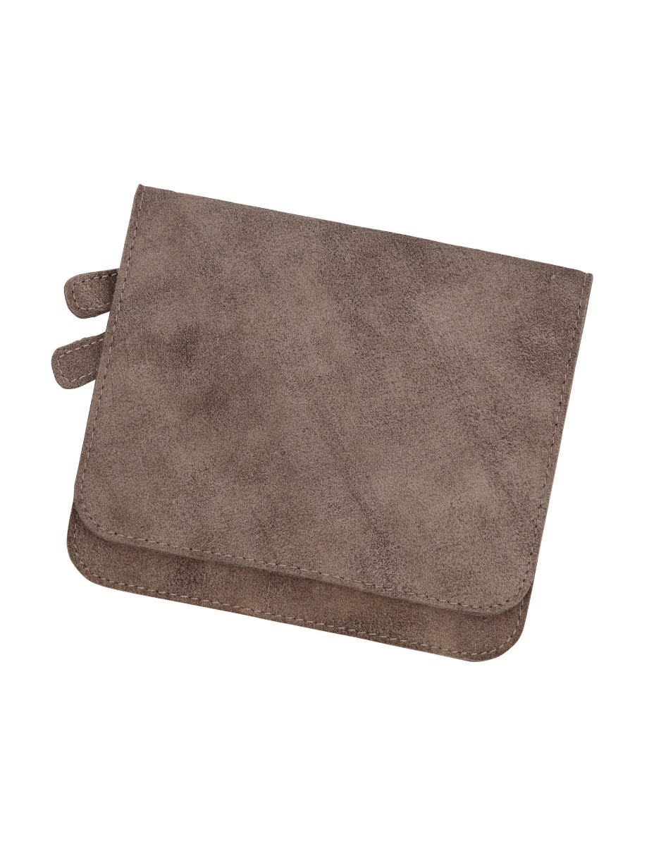 Small square brown leather wallet