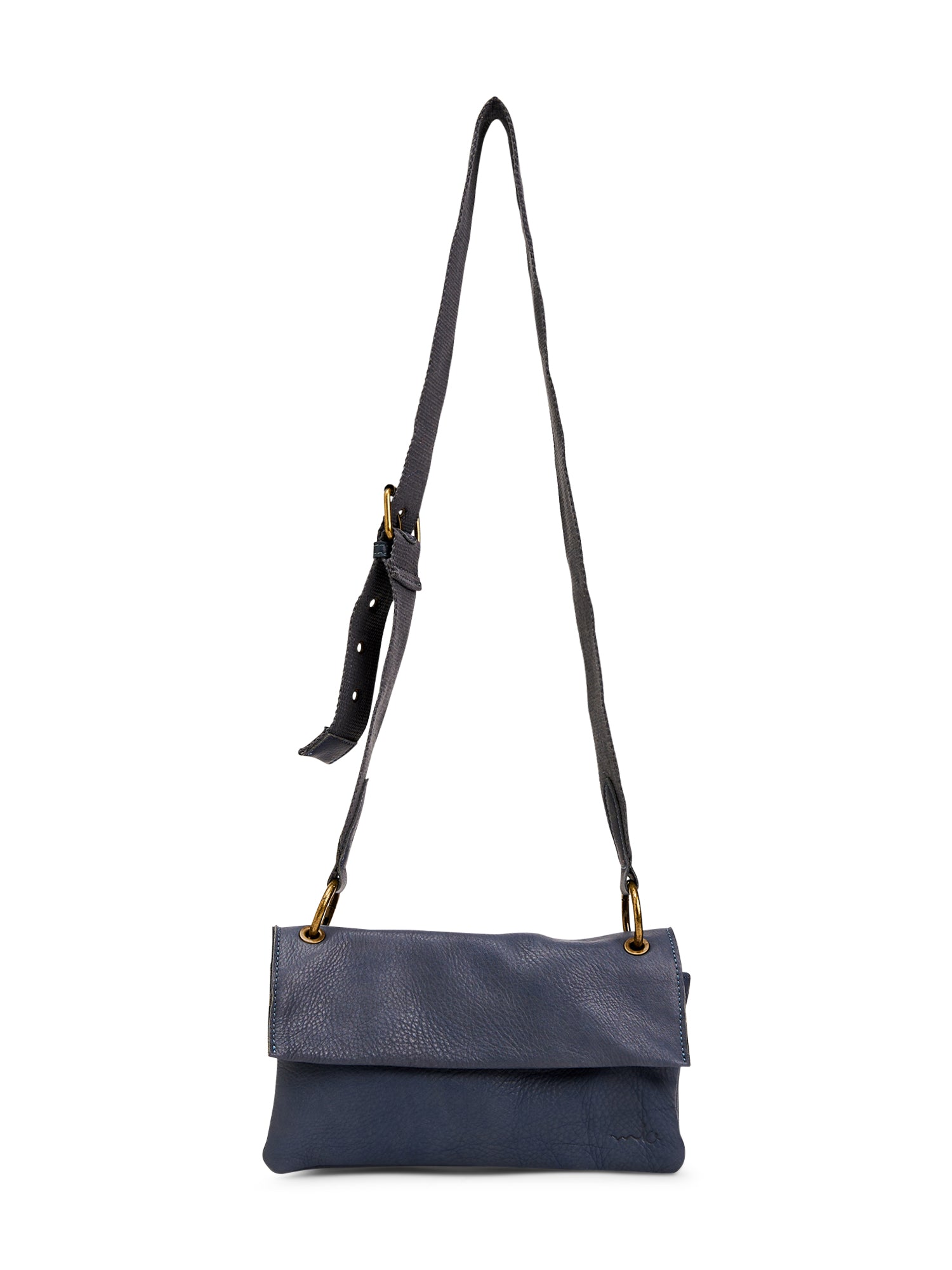 Evening bag envelope leather and straps blue