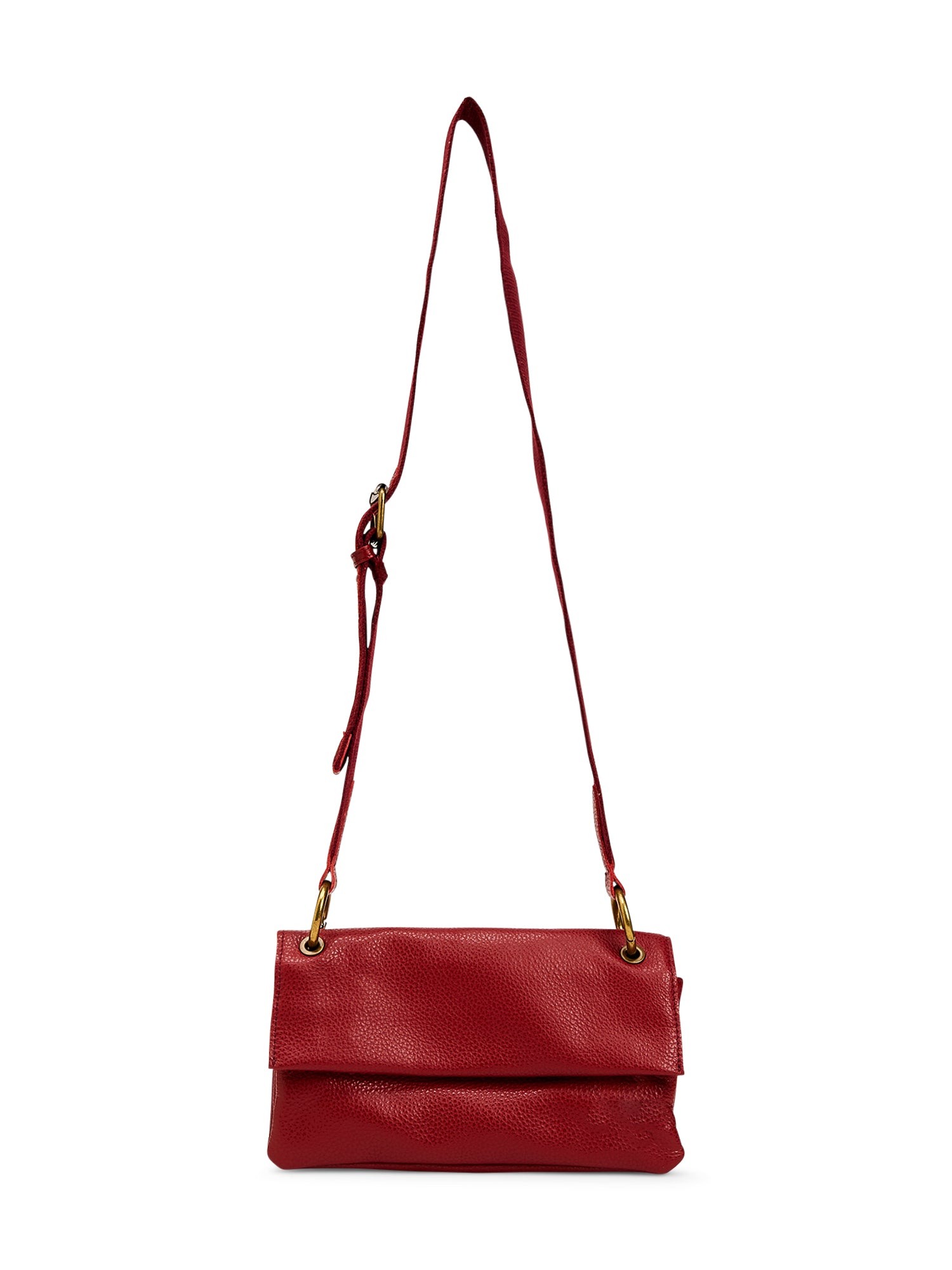 Leather envelope evening bag and burgundy straps