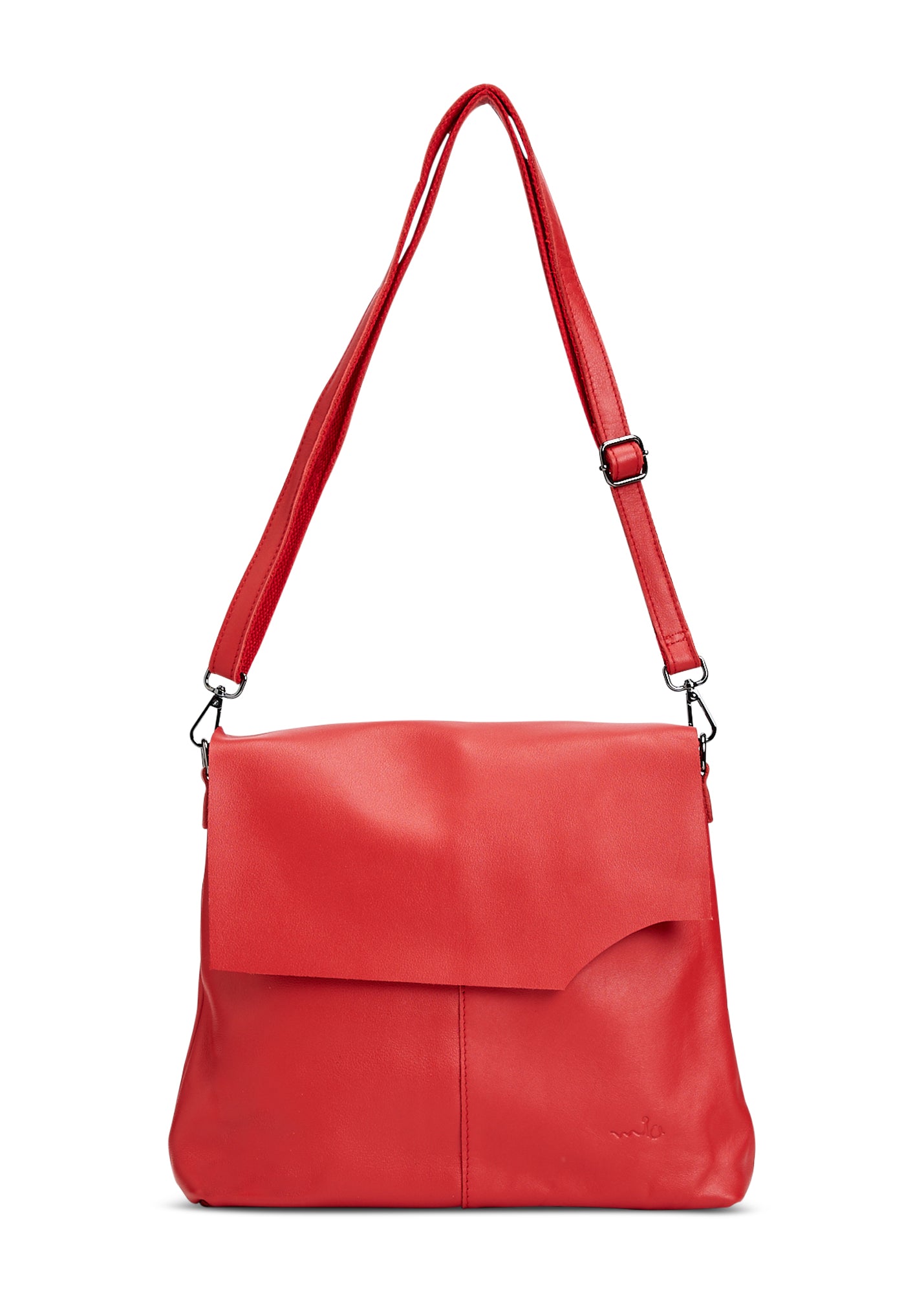 Red cut kalapa side leather bag