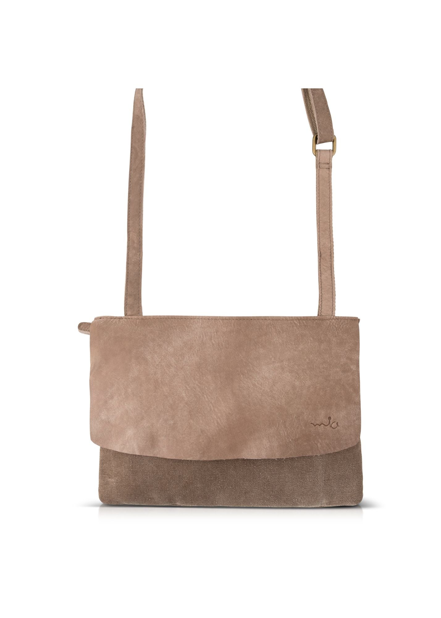 Medium square canvas clafa stone leather bag