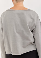 Long sleeve sweatshirt in a gray crop cut