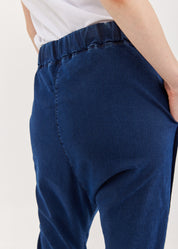 Boy jeans with a folded stripe and pockets, blue wash