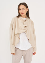 Short top with a stone wrapped scarf