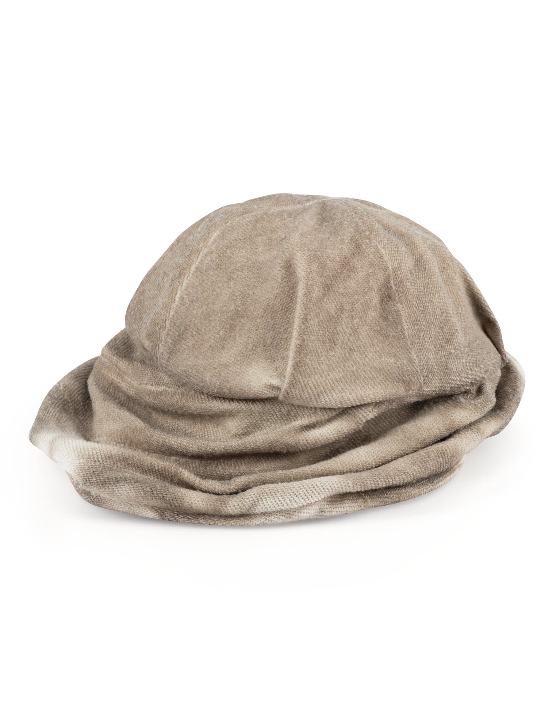 Fabric hat with front folds forward beige