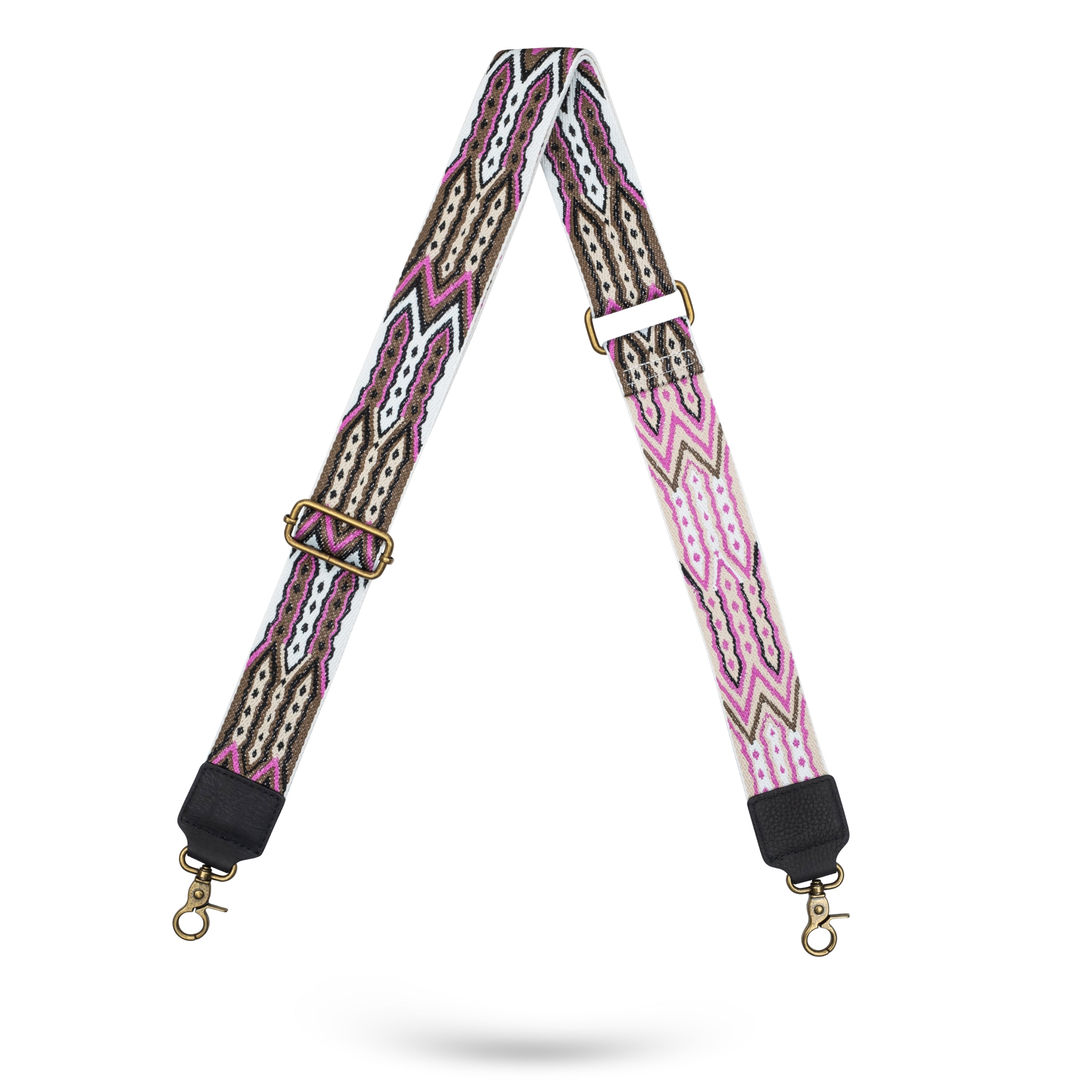 Colorful bag strap combined with brown dots