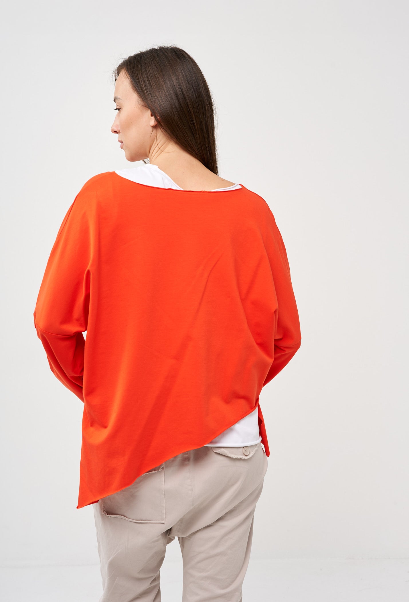 French terry orange long sleeve bat shirt