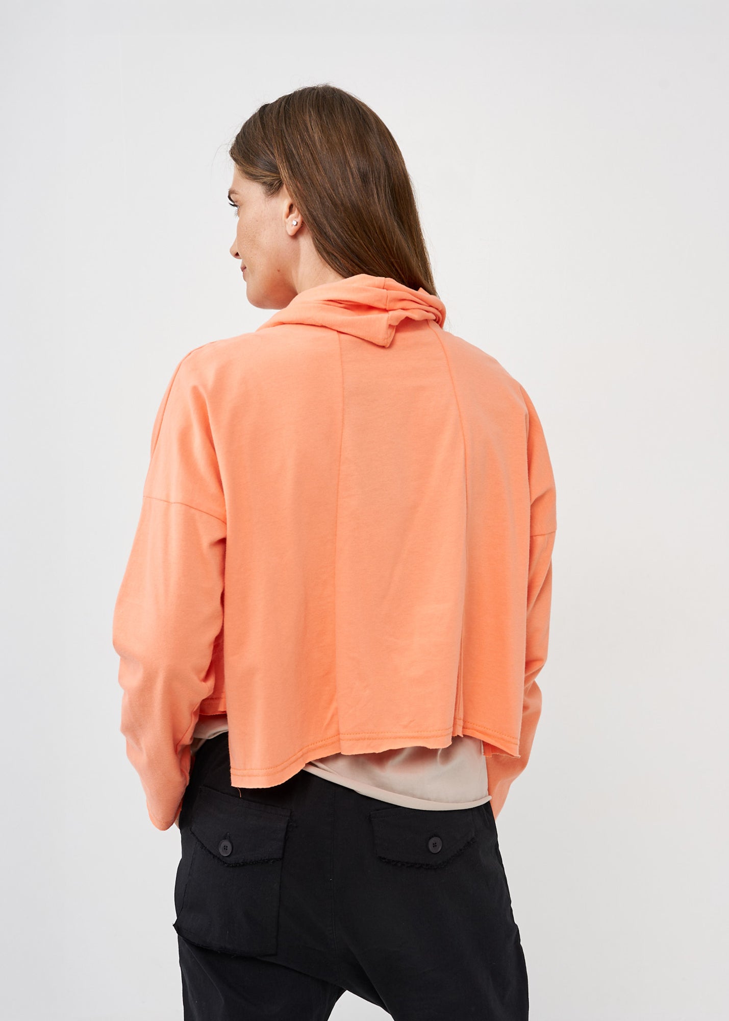 Thin orange wrapped scarf top