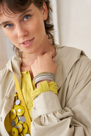 Red braid combination leather strap bracelet