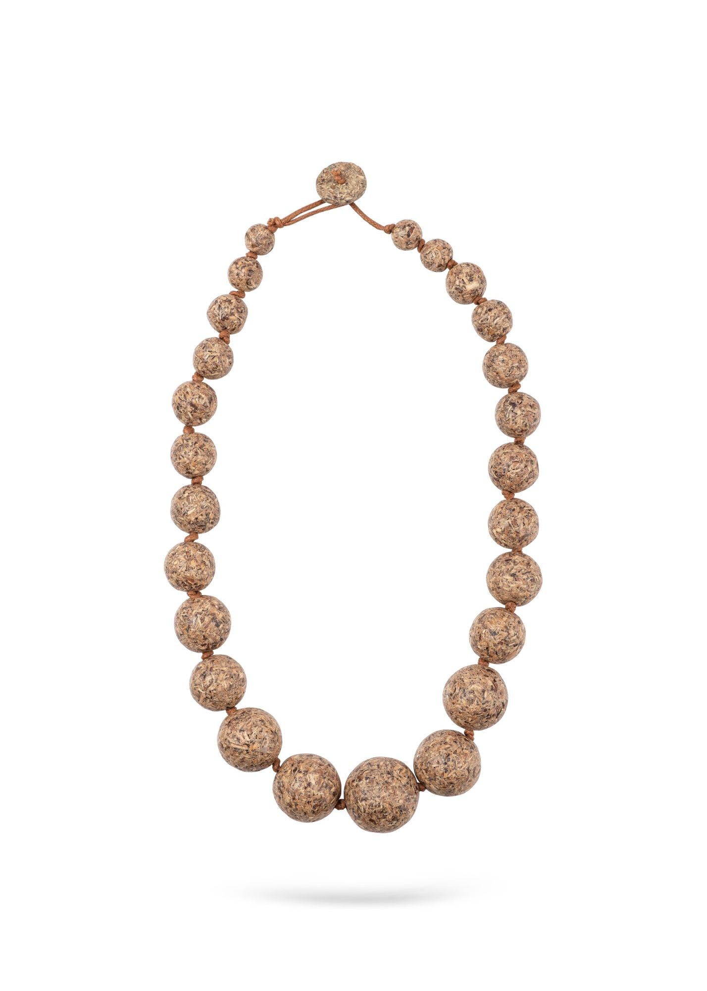 Short wood chip handmade necklace Stone 