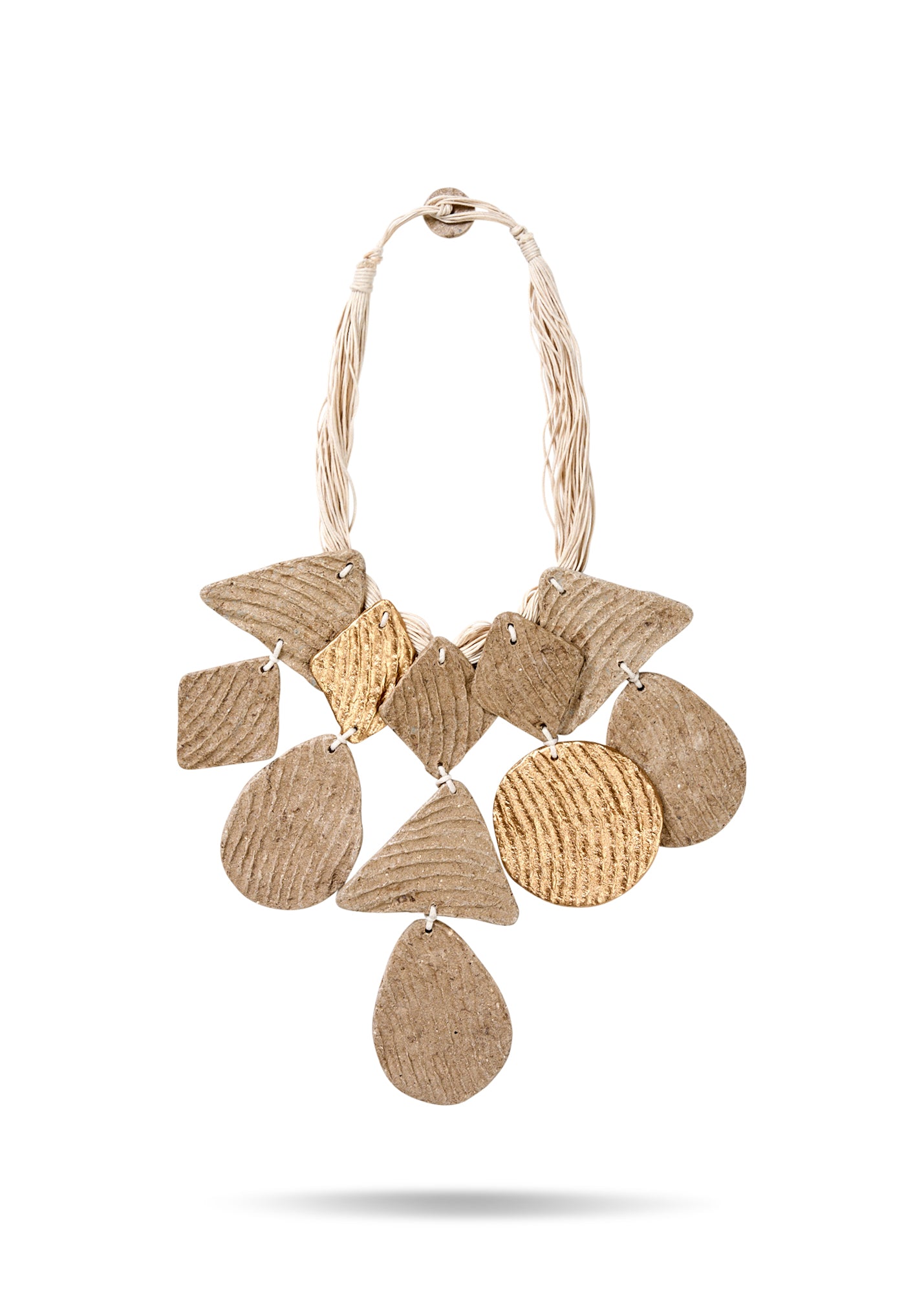 Large chain recycled paper triangle circle and gold square