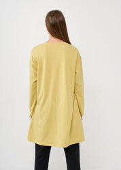 Mustard diagonal zipper long sleeve tunic