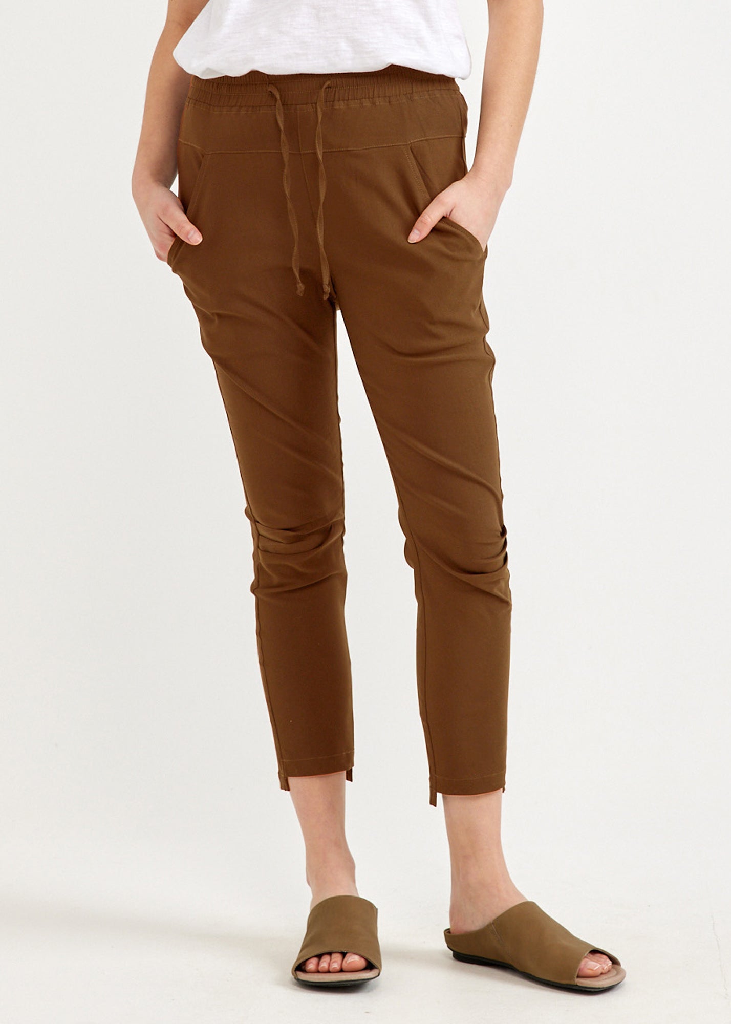 Brown straight leg basic pants